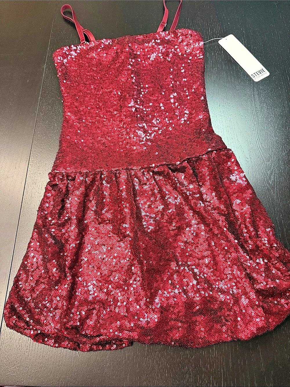STEVIE Sequin Party Dress in Red Size XS NWT